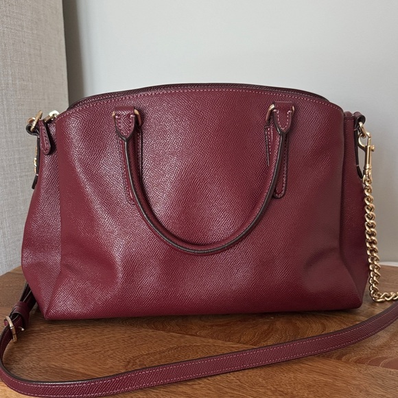 Coach burgundy sage carryall Leather Satchel - Picture 5 of 5
